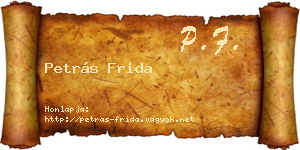 Petrás Frida névjegykártya
